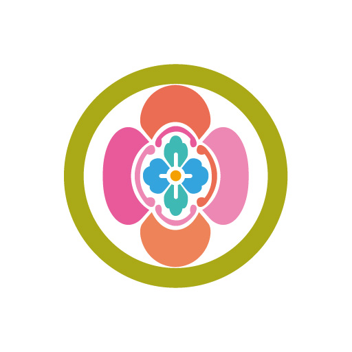 丸に堅木瓜[白]